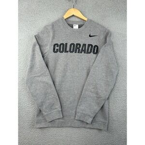 Nike University of Colorado Sweatshirt Mens Small Gray Tackle Twill Fleece Crew
